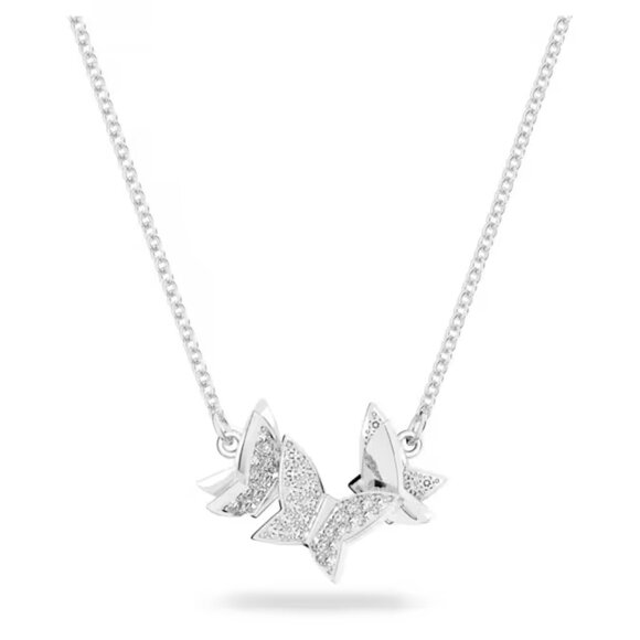 SWAROVSKI Idyllia Lilia necklace Butterfly, White, Rhodium plated - Picture 1 of 11